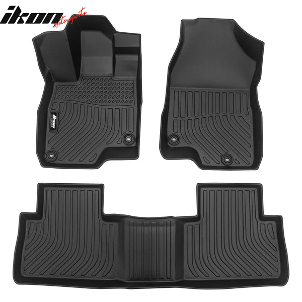 Floor Mat Compatible with 2019-2025 Acura RDX Floor Mats, 3D Molded Custom Pad Black TPE Thermo Plastic Elastomer All Weather Liner Protector 1st and 2nd Front Rear Protection 3PC Set - Auto Sports Accessories & Performance