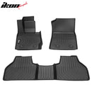 IKON Floor Mat Compatible with 2011-2017 BMW X3 F25 2015-2018 X4 F26 Floor Mats 3D Molded 1st 2nd Row Front Rear Protection 3PC Pad Black TPE Thermo Plastic Elastomer All Weather Liner Protector - Auto Sports Accessories & Performance