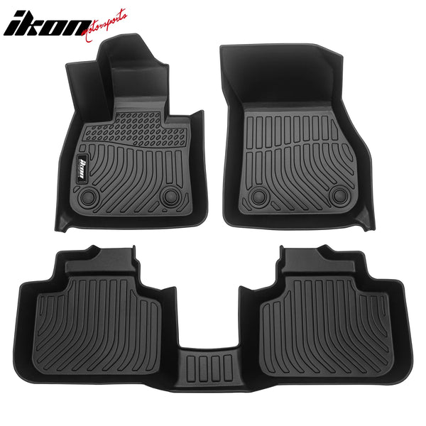 Floor Mat Compatible with 2016-2023 BMW X1 F48 X2 F39 Molded Custom Pad Black TPE Thermo Plastic Elastomer All Weather Liner Protector 1st and 2nd Front Rear Protection 3PC Set