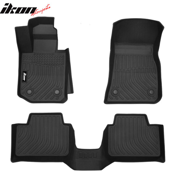 Floor Mat Compatible with 2019-2025 BMW 3-Series G20 AWD Molded Custom Pad Black TPE Thermo Plastic Elastomer All Weather Liner Protector 1st and 2nd Front Rear Protection 3PC Set