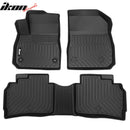 IKON Floor Mat Compatible with 2016-2025 Chevrolet  Malibu Floor Mats 3D Molded 1st 2nd Row Front Rear Protection 3PC Pad Black TPE Thermo Plastic Elastomer All Weather Liner Protector - Auto Sports Accessories & Performance