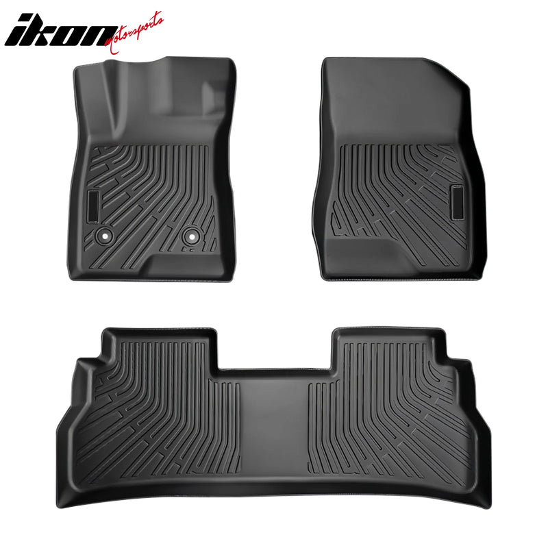 Floor Mat Compatible with 2024-2025 Chevrolet Trax & 2024-2025 Buick Envista 3D  Molded Custom Pad Black TPE Thermo Plastic Elastomer All Weather Liner Protector 1st and 2nd Front Rear Protection 3PC Set