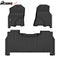 IKON Floor Mat Compatible with 2019-2024 RAM 1500 CREW CAB Floor Mats, 3D Molded Custom Carpets 1st 2nd Row Front Rear Protection 3PC Pad Black TPE Thermo Plastic Elastomer All Weather Liner Protector