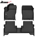 IKON Floor Mat Compatible with 2013-2019 Ford Escape 2013-2018 Ford C-Max Floor Mats 3D Molded 1st 2nd Row Front Rear Protection 4PC Pad Black TPE Thermo Plastic Elastomer All Weather Liner Protector