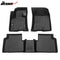 IKON Floor Mat Compatible with 2020-2024 Ford Escape ( NOT FOR HYBRID) Floor Mats 3D Molded 1st 2nd Row Front Rear Protection 4PC Pad Black TPE Thermo Plastic Elastomer All Weather Liner Protector - Auto Sports Accessories & Performance