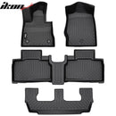 IKON Floor Mat Compatible with 2020-2024 Ford Explorer 7 Seats Floor Mats, 3D Molded Custom Carpets 1st 2nd 3nd Row Front Rear Protection 4PC Pad Black TPE Thermo Plastic Elastomer All Weather Liner Protector (Copy) - Auto Sports Accessories & Performance