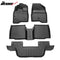 IKON Floor Mat Compatible with 2015-2019 Ford Explorer Floor Mats, 3D Molded Custom Carpets 1st 2nd 3nd Row Front Rear Protection 4PC Pad Black TPE Thermo Plastic Elastomer All Weather Liner Protector