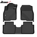 IKON Floor Mat Compatible with 2017-2022 Honda CRV Floor Mats 3D Molded 1st 2nd Row Front Rear Protection 3PC Pad Black TPE Thermo Plastic Elastomer All Weather Liner Protector