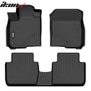 IKON Floor Mat Compatible with 2023-2024 Honda HR-V HRV Floor Mats, 3D Molded Custom Carpets 1st 2nd Row Front Rear Protection 3PC Pad Black TPE Thermo Plastic Elastomer All Weather Liner Protector - Auto Sports Accessories & Performance