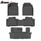 IKON Floor Mat Compatible with 2009-2015 Honda Pilot 8 passenger seat Floor Mats, 3D Molded Custom Carpets 1st 2nd 3nd Row Front Rear Protection 4PC Pad Black TPE Thermo Plastic Elastomer All Weather Liner Protector (Copy) - Auto Sports Accessories & Performance