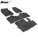 IKON Floor Mat Compatible with 2009-2015 Honda Pilot 8 passenger seat Floor Mats, 3D Molded Custom Carpets 1st 2nd 3nd Row Front Rear Protection 4PC Pad Black TPE Thermo Plastic Elastomer All Weather Liner Protector (Copy) - Auto Sports Accessories & Performance