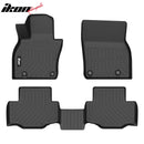 IKON Floor Mat Compatible with 2025 Mazda CX-70 Floor Mats 3D Molded 1st 2nd Row Front Rear Protection 4PC Pad Black TPE Thermo Plastic Elastomer All Weather Liner Protector - Auto Sports Accessories & Performance