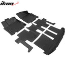 Floor Mat Compatible with 2013-2020 Nissan Pathfinder & 2014-2020 Infiniti QX60 & 2013 Infiniti JX35, Floor Mats, 3D Molded Custom Pad Black TPE Thermo Plastic Elastomer All Weather Liner Protector 1st , 2nd and 3rd Front Rear Protection 4PC Set - Auto Sports Accessories & Performance