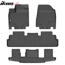 IKON Floor Mat Compatible with 2022-2025 Infiniti QX60 6 passenger &  2022-2025 Nissan Pathfinder 7 Passenger Floor Mats 3D Molded 1st and 2nd/ 3nd Row Front Rear Protection Pad Black TPE Thermo Plastic Elastomer All Weather Liner Protector - Auto Sports Accessories & Performance