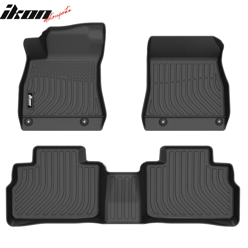 Floor Mat Compatible with 2020-2025 Nissan Sentra Molded Custom Pad Black TPE Thermo Plastic Elastomer All Weather Liner Protector 1st and 2nd Front Rear Protection 3PC Set