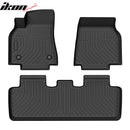 IKON Floor Mat Compatible with for 2020-2024 Tesla Model Y Floor Mats 3D Molded Protection Pad Black TPE Thermo Plastic Elastomer All Weather Liner Protector