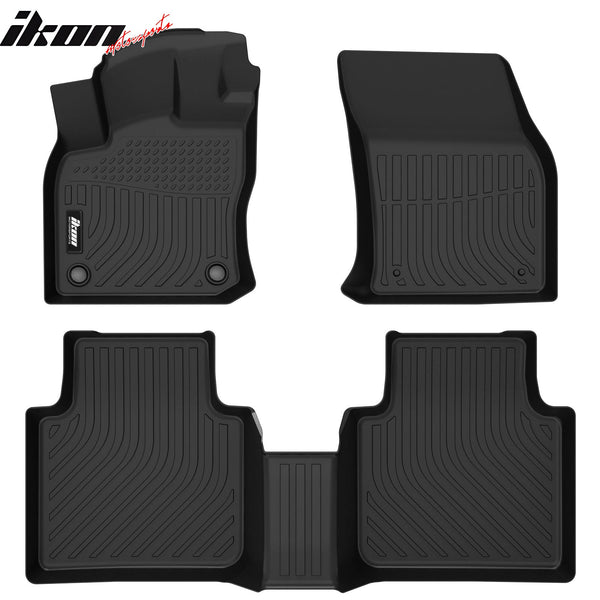 Floor Mat Compatible with 2018-2024 VW Tiguan 5/7 Seats, Floor Mats, 3D Molded Custom Pad Black TPE Thermo Plastic Elastomer All Weather Liner Protector - Auto Sports Accessories & Performance