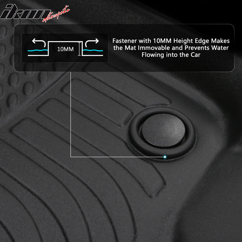 Floor Mat Compatible with 2018-2024 VW Tiguan 5/7 Seats, Floor Mats, 3D Molded Custom Pad Black TPE Thermo Plastic Elastomer All Weather Liner Protector - Auto Sports Accessories & Performance