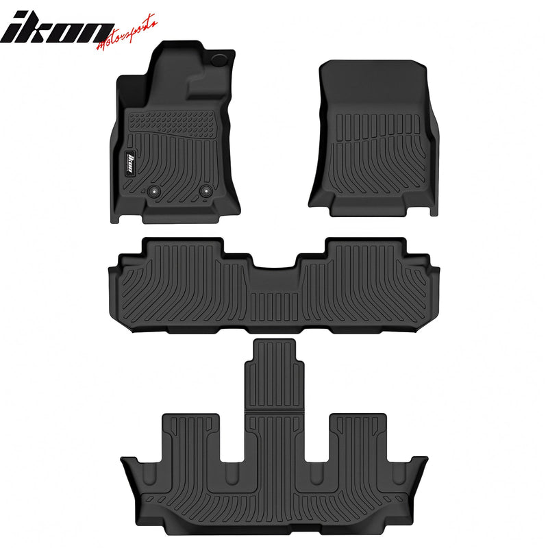 IKON Floor Mat Compatible with 2019-2025 Subaru Ascent 7 Seats Floor Mats 3D Custom Carpets Protection 4PC All Weather Liner Protector - Auto Sports Accessories & Performance