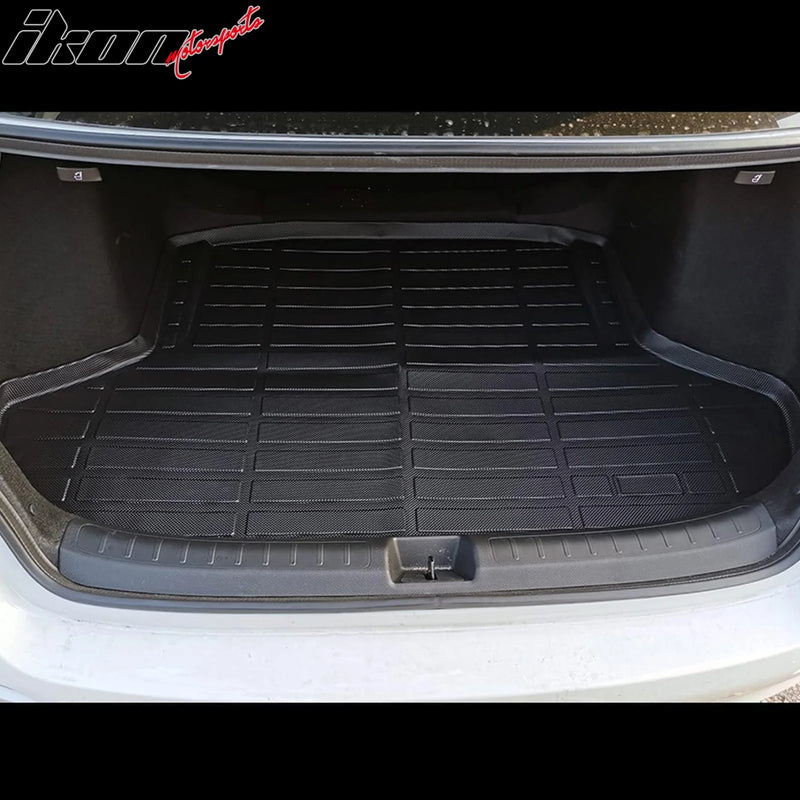 IKON TRUNK MAT Compatible with 2022-2024 Honda Civic 4-Door Sedan Trunk Mat, Black 3D Molded Rear Trunk Mat Cargo Liner TPE - Auto Sports Accessories & Performance