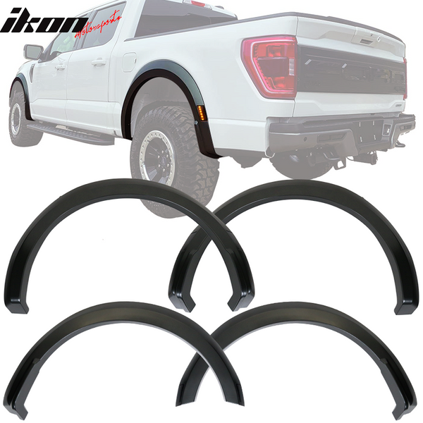 Fender Flare 2021-2025 Ford F150 F1-50 R Style Matte Black Fender Flares PP Injection - Auto Sports Accessories & Performance