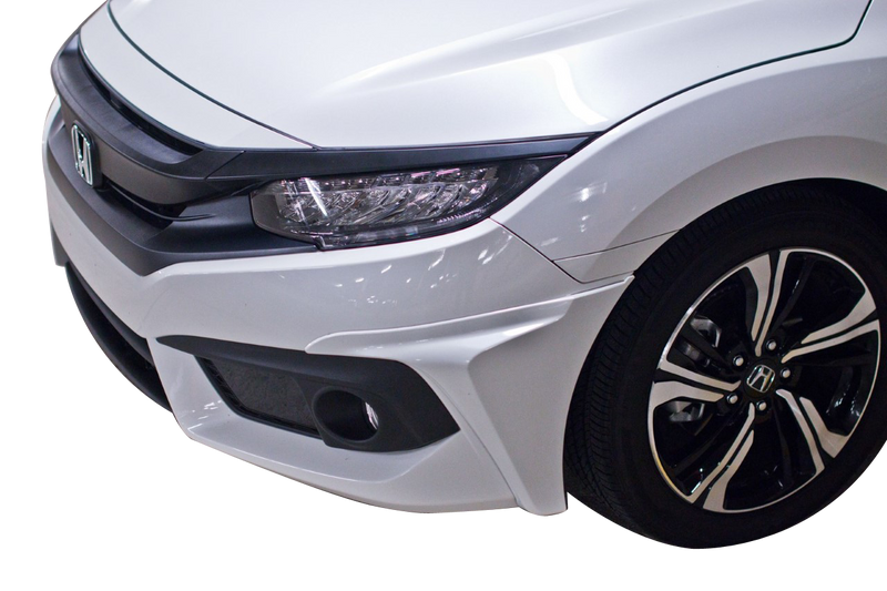 Front Splitters 2016-2018 Honda Civic HF-P Style Painted Front Bumper Lip Splitters - Auto Sports Accessories & Performance