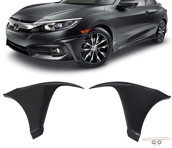 Front Splitters 2016-2018 Honda Civic HF-P Style Painted Front Bumper Lip Splitters - Auto Sports Accessories & Performance