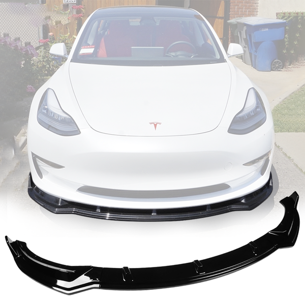 Front LiP 2020-2023 Tesla Y IKON Style Front Bumper Lip PP 3PC/SET
