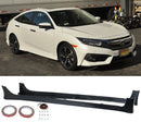 Side Skirt 2016-2021 Honda Civic Sedan HFP Style Unpainted Black Side Skirts PP - Auto Sports Accessories & Performance