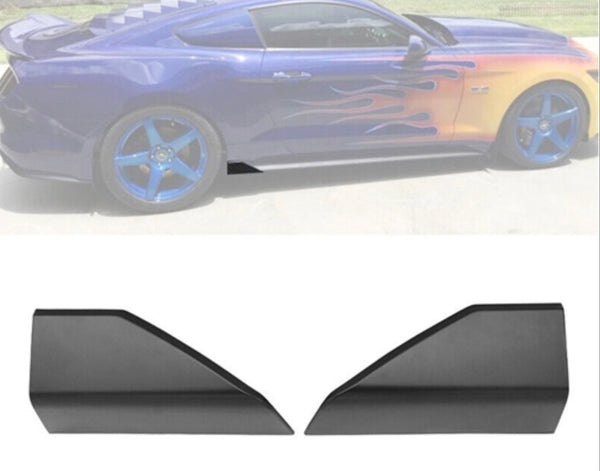 Side Skirt Rear Winglet 2015-2024 Ford Mustang  (Except Shelby GT350)  Side Skirt Rear Winglet Splitters Apron 2PC - Auto Sports Accessories & Performance