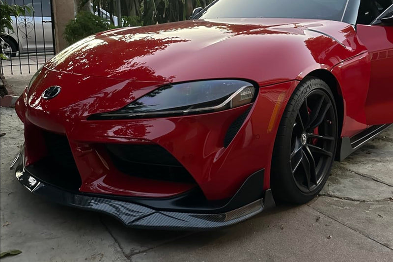 Front Lip 2020-2025 Toyota GR Supra A90 IK Style Front Bumper Lip Glossy Black