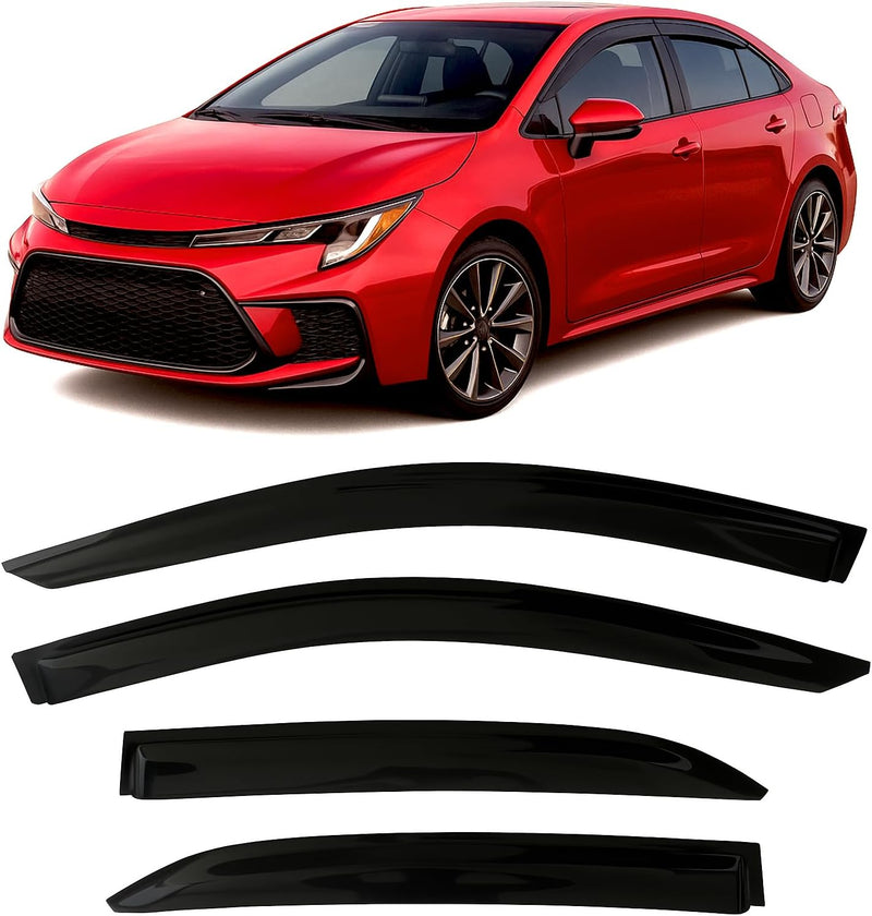 Window Visor Deflector Rain Guard 2020-2025 Toyota Corolla sedan OEM Style Dark Smoke - Auto Sports Accessories & Performance
