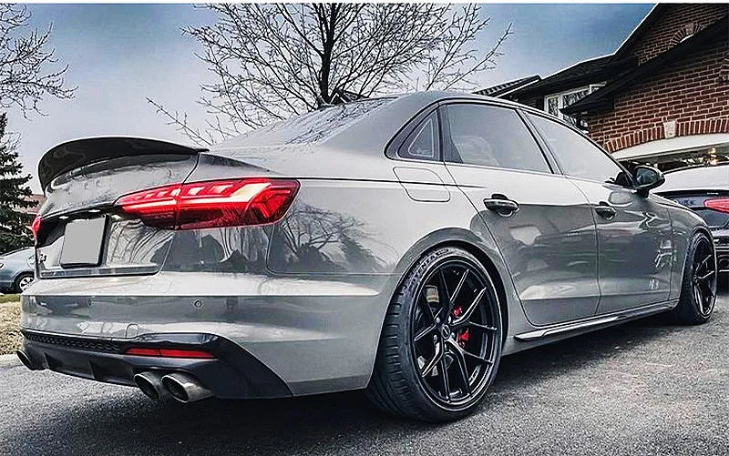 Spoiler 2017-2023 Audi A4 / S4 Trunk Spoiler High kick Style spoiler -Glossy Black - Auto Sports Accessories & Performance