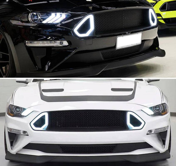 Front Grille fits 2018-2023 Ford Mustang, R Spec Front Bumper Upper Grille R spec Style with LED dual colours - Auto Sports Accessories & Performance