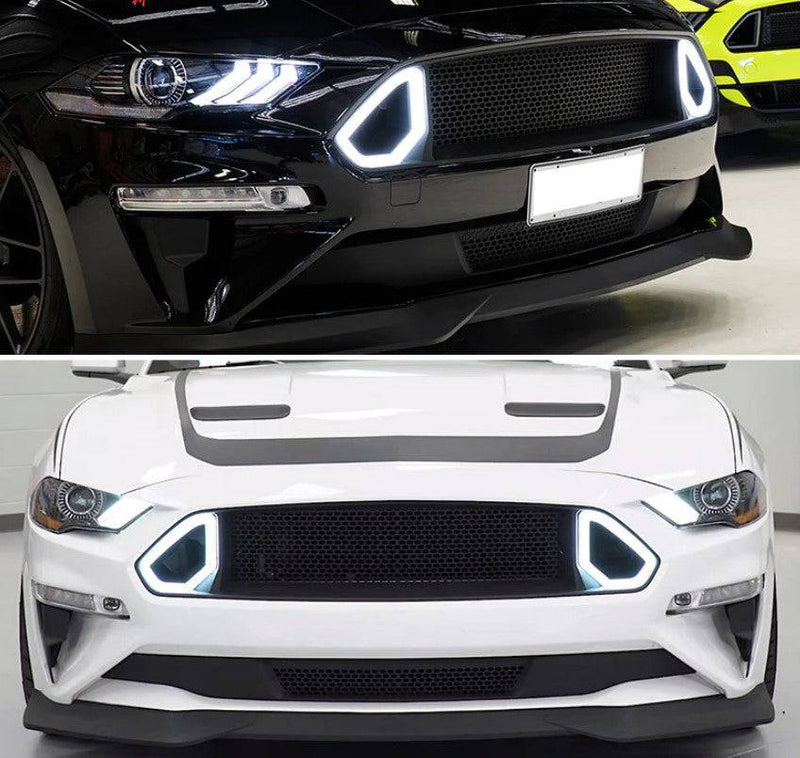 Front Grille fits 2018-2023 Ford Mustang, R Spec Front Bumper Upper Grille R spec Style with LED dual colours