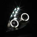 Headlight Set for 2006-2008 Toyota Yaris Dual Halo Projector Headlights (Matte Black Housing/Clear Lens)