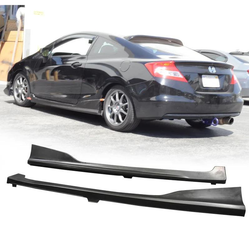 Side Skirt 2012-2015 Honda Civic 2 door HFP HF-P Style Unpainted Black