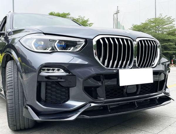 Front Lip 2019-2023 BMW G05 X5 M Sport IK Style Gloss Black Front Bumper Lip ABS