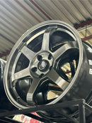 bR 17" Alloy Wheel Replica 17x7.5 5x114.3 +35 TE37 Style Matt Black / Bronze