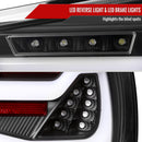 SPEC-D Taillight Set 2009-2011 BMW E90 3-Series 4Dr Sedan Red LED Tail Light (Matte Black Housing/Clear Lens)