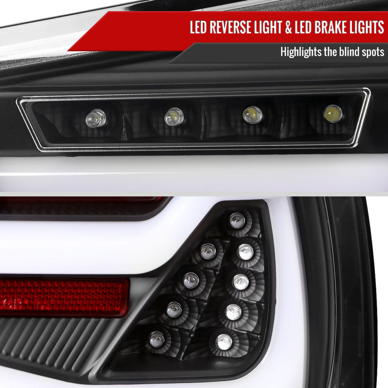 SPEC-D Taillight Set 2009-2011 BMW E90 3-Series 4Dr Sedan Red LED Tail Light (Matte Black Housing/Clear Lens) - Auto Sports Accessories & Performance