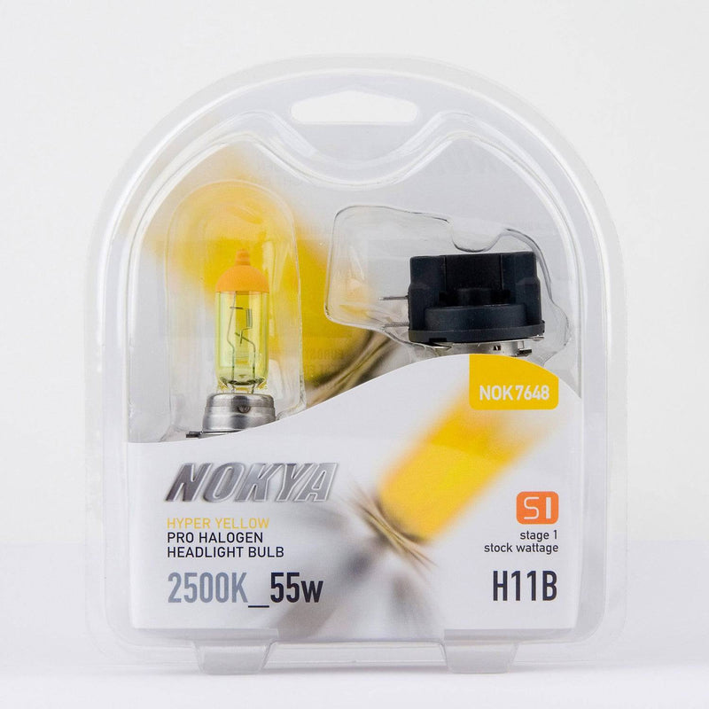 Nokya Hyper Yellow H11B Light Bulbs 2500K 55W (Stage 1) - Auto Sports Accessories & Performance