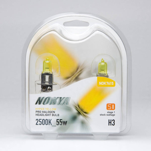 Nokya Hyper Yellow H3 Light Bulbs 2500K 55W (Stage 1) - Auto Sports Accessories & Performance