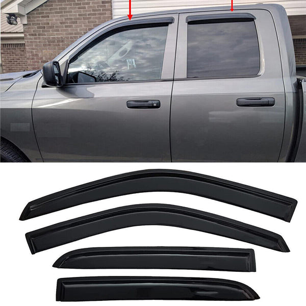 Window Visor Deflector Rain Guard 2009-2024 Ram 1500 Crew Cab Mega Cab - Auto Sports Accessories & Performance