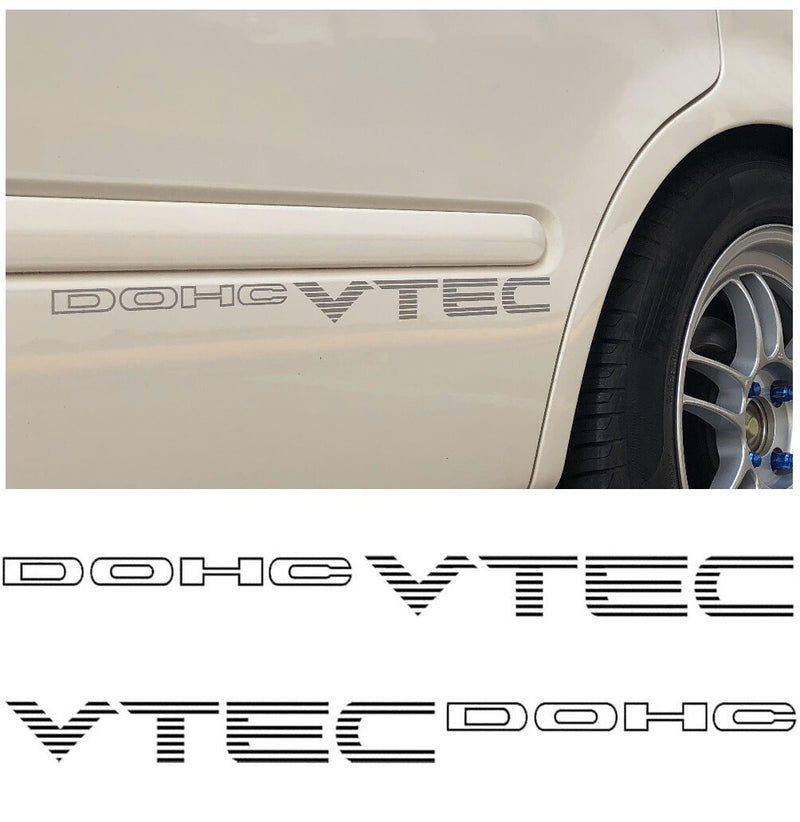 Custom Vinyl Sticker Die Cut DOHC Vtec Sticker (2 pcs/ set) 1992-2000 Honda Civic Si Die Cut Vinyl OEM 16” x 1.2"