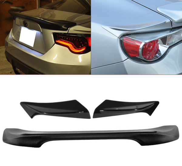 Spoiler Fits 2013-2020 Scion FRS & Subaru BRZ Trunk Spoiler Wing Tail Lid Deck Lip TRD Style + Trunk  Side Wing (2pcs)