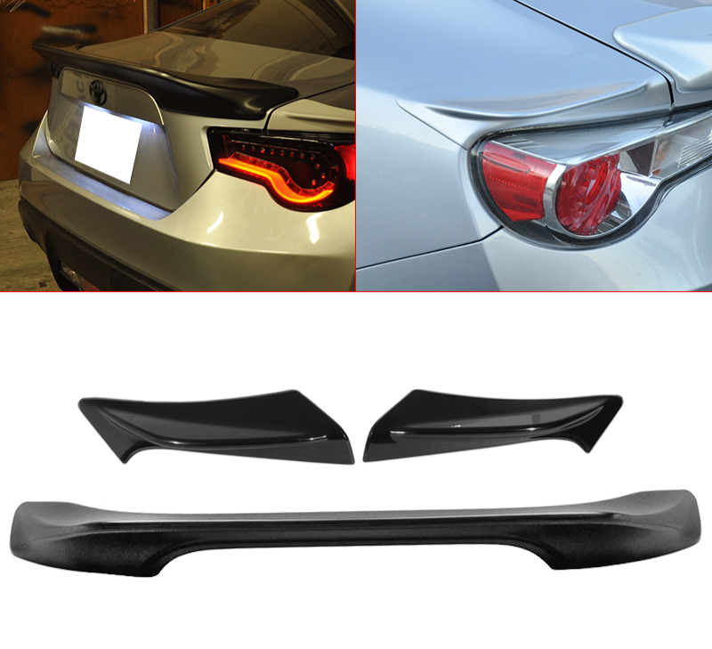 Spoiler Fits 2013-2020 Scion FRS & Subaru BRZ Trunk Spoiler Wing Tail Lid Deck Lip TRD Style + Trunk  Side Wing (2pcs)