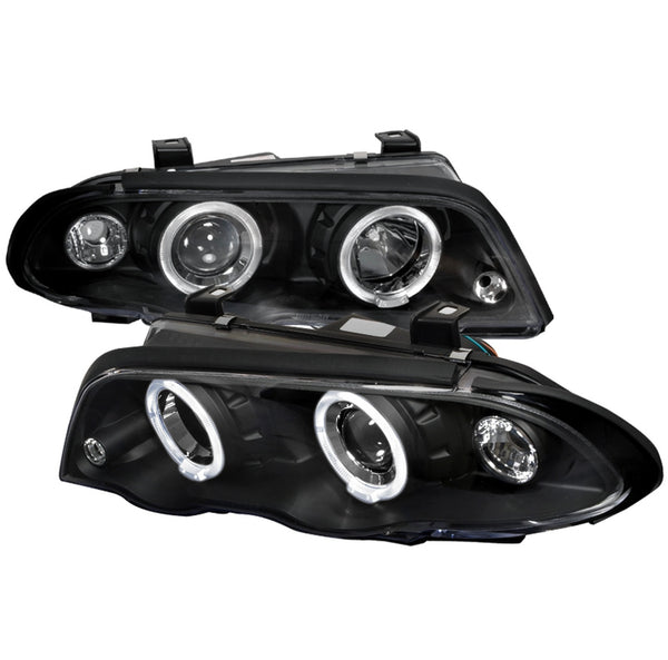 Headlight Lamp 1999-2001 BMW E46 3 Series Sedan Dual Halo Projector Headlights (Matte Black Housing/Clear Lens)