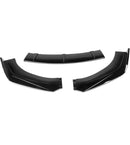 Universal 3-PC Front Bumper Lip (Glossy Black) Not adjustable one , width 68.9" ( not fit front bumper width more than 68.9")