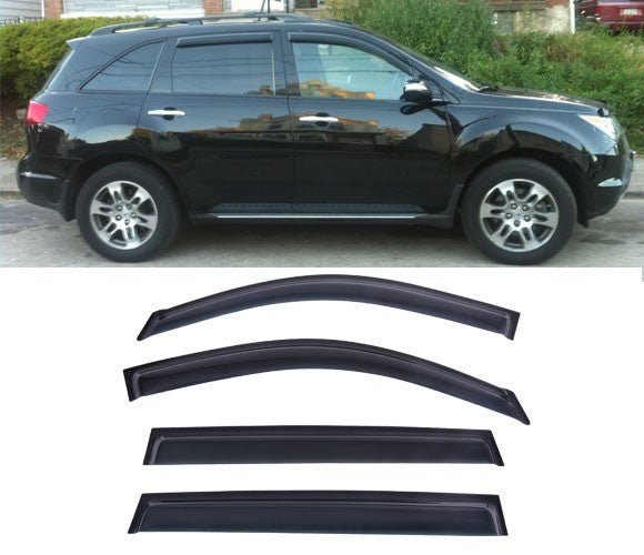 Window Visor Deflector Rain Guard 2007-2013 Acura MDX Dark Smoke